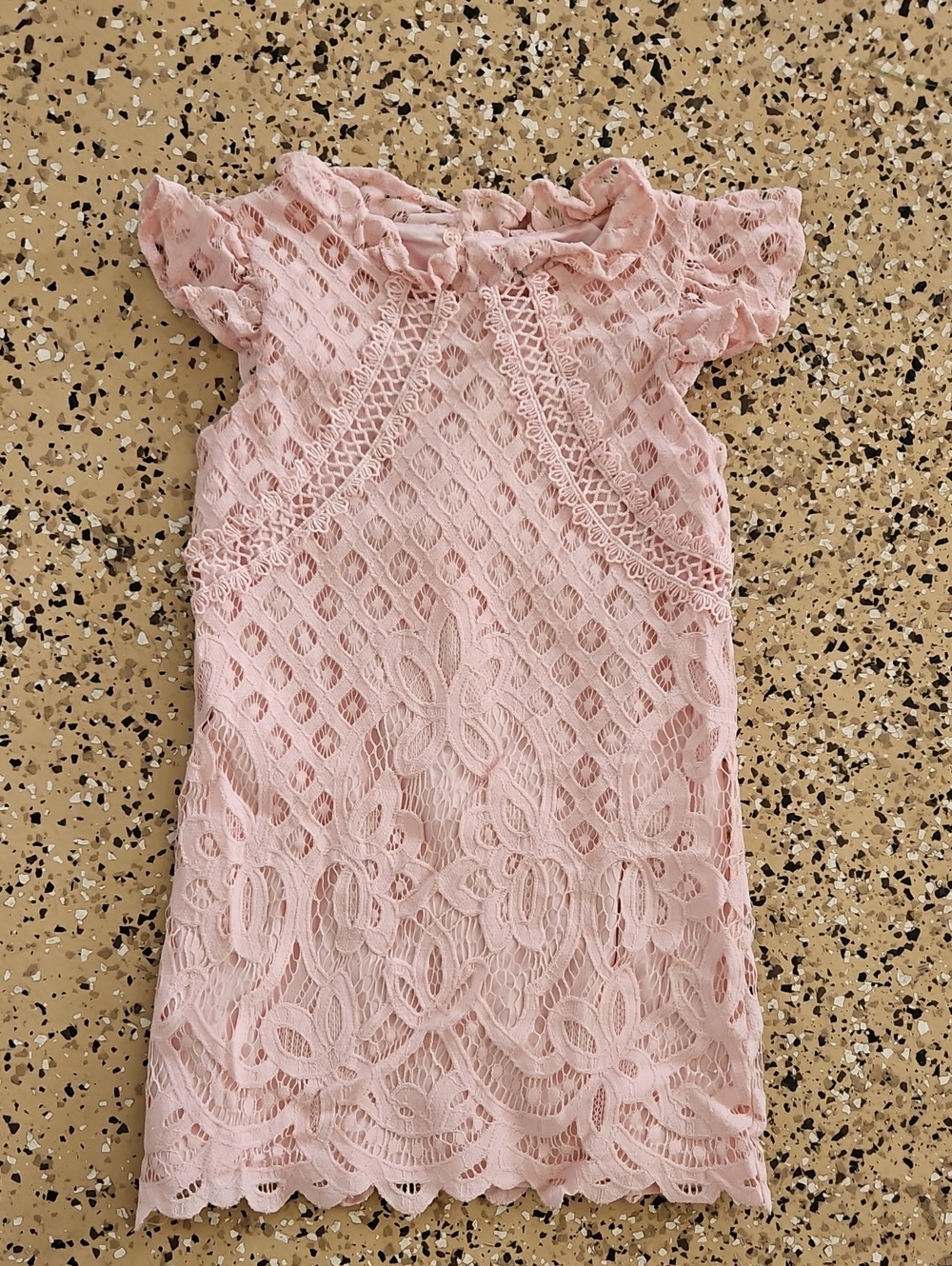 Bardot Light Pink Lace Overlay Party Dress for Girls